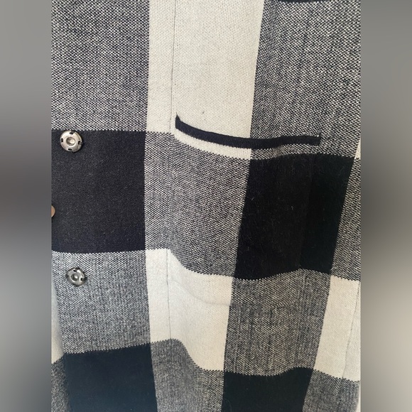 Contemporaine Simons Plaid Black & White Coatigan XS - Picture 5 of 6